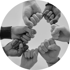 Imagen cabecera Programa de Innovación Social | imagen detalle uniendo los puños entre varias personas, representa unión